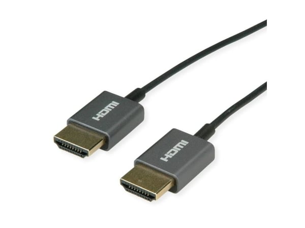 ROLINE HDMI-kabel 4K (3840 x 2160) Ultra HD + Ethernet, M/M, koaksial, ultraslank, svart, 2 m