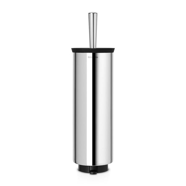 Toalettbørste, Brabantia, 12,5x11,5x43cm, Ø11,5cm, stål, plast/rustfritt stål, klargjort for veggmontering inkl. materialer