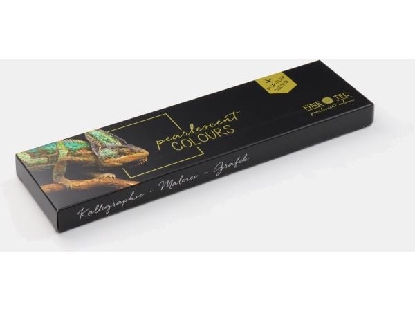 FINETEC® perlemorsfarget akvarellsett Cool | 5 perlemorsfarger + 1 Flip-Flop-farge