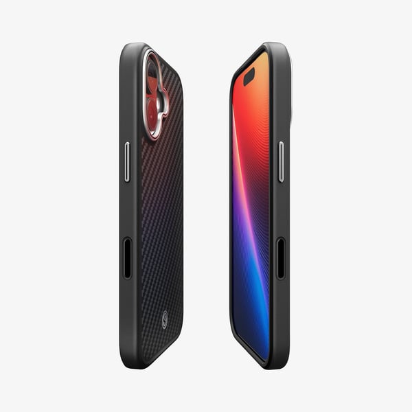 Spigen Enzo Aramid T (Mag Fit), Etui, Apple, iPhone 17, 16 cm (6.3"), Svart, Sølv