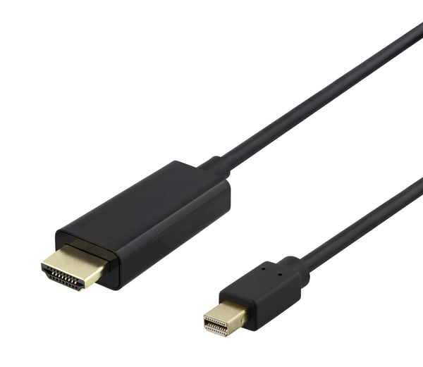 DELTACO - Adapterkabel - Mini DisplayPort hann til HDMI hann - 3 m - svart - 4K 30Hz støtte