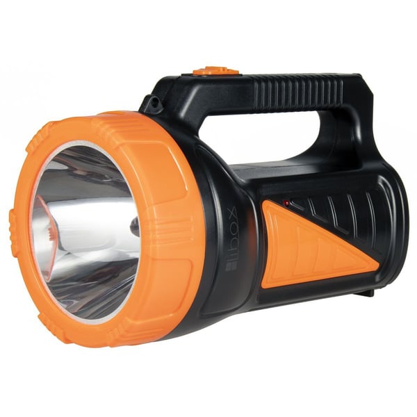 Libox Latarka akumulatorowa szperacz LB0167, Käsikokoinen taskulamppu, Musta, Oranssi, Muovi, Painikkeet, LED, 1,6 W