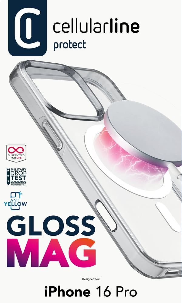 Cellularline 8018080482847, Mobilskal, Apple, iPhone 16 Pro, 16 cm (6.3"), Transparent