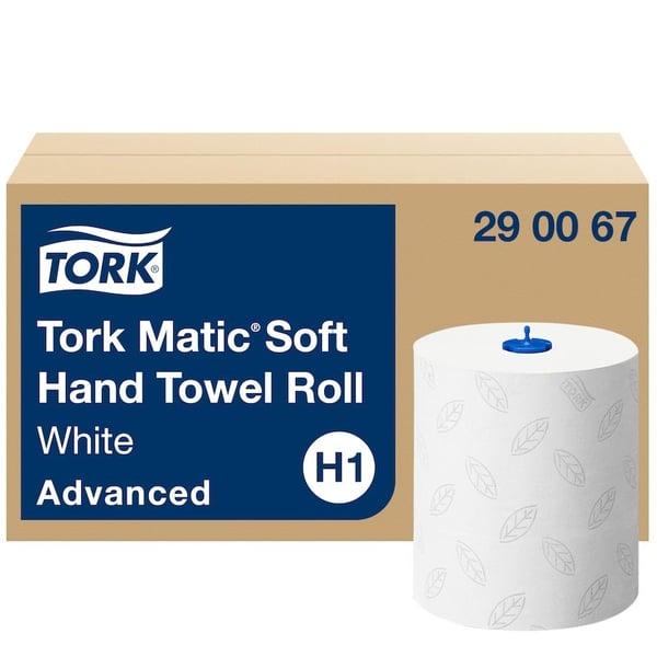 Tork H1 Matic® Advanced Premium -rullapyyhe, 2-kerroksinen, valkoinen - (6 rullaa laatikossa) Tork H1 Matic® Advanced Premium -rullapyyhe, 2-kerroksinen, valkoinen - (6 rullaa laatikossa)