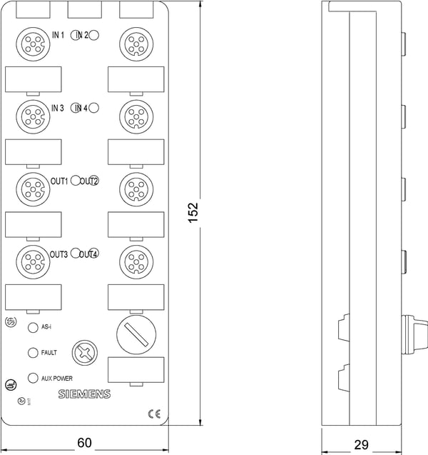 Siemens 3RK2200-1DQ00-1AA3 PLC I/O-moduuli 24 V/DC