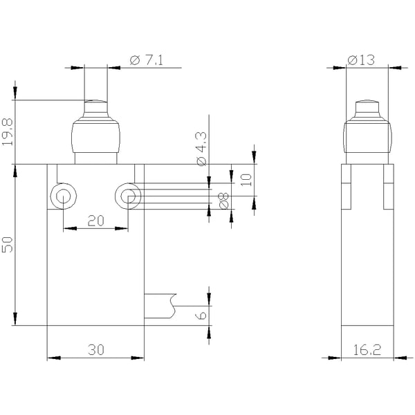 Siemens 3SE54130CC221EA2 3SE5413-0CC22-1EA2 Pysäytyskytkin 240 V 6 A IP67 1 kpl 1 kpl