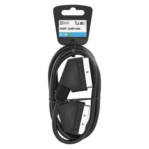 EMOS - Video/lydkabel - SCART hann til SCART hann - 1.5 m