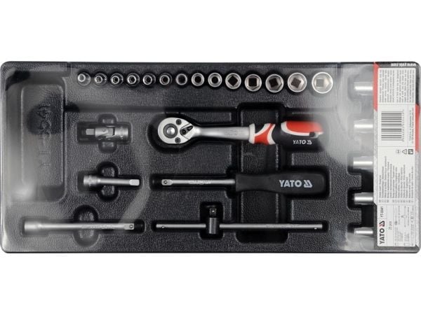 Yato YT-5541, Pistorasiasarja, 1/4", Metrinen, 19 pää(t), 3.5,4,4.5,5,5.5,6,7,8,9,10,11,12,13,14 mm