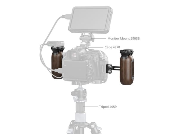 SmallRig 5237, Håndgreb til digitalt kamera, Universel, Sort, Træ, Aluminium, Træ, 86 mm, 62,5 mm