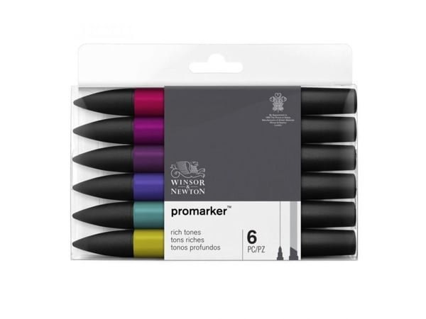 Winsor & Newton 884955070369, 6 stykker, Blå, Rosa, Lilla, Rød, Fiolett, Gult, Assortert, Sort, Cardinal Red, Moss, Marine, Prussian, Plum, Maroon....