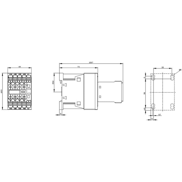 Siemens 3RH2344-2AF00 apukytkin 1 kpl, 50 mm, 73,5 mm, 124,5 mm, 313 g