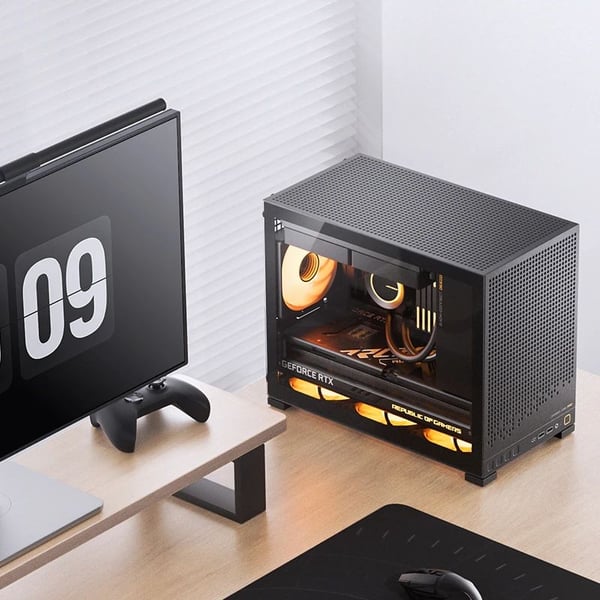 Jonsbo D32 PRO PC-kabinett, mATX, herdet glass, svart