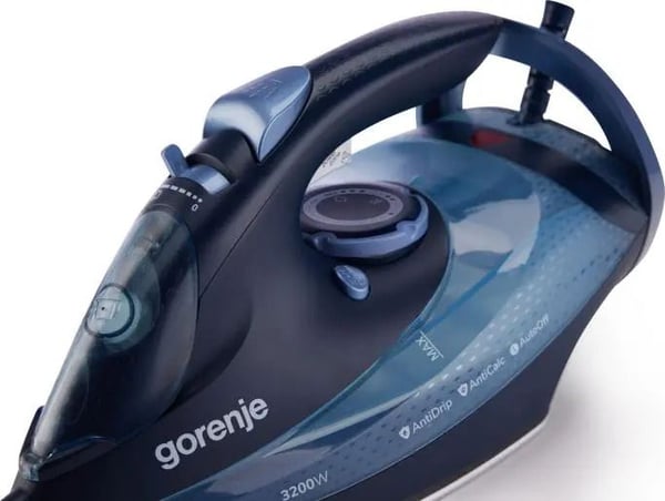 Gorenje SIH3200DB, Tørr & dampstrykejern, Keramisk strykesåle, 40 g/min, Blå, 250 g/min, 0,42 l
