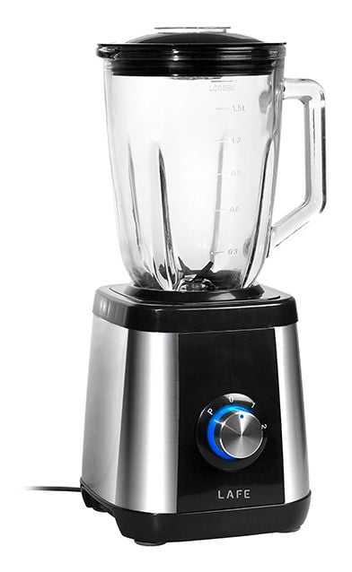 Lafe LAFBLE46185, Bänkmixer, Pulsfunktion, Iskrossning, 600 W, Svart, Rostfritt stål, Transparent