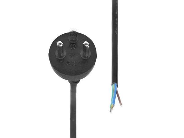MicroConnect - Virtajohto - K-tyyppi (uros) avopäähän - 250 V - 13 A - 5 m - musta - Suomi - Tanska