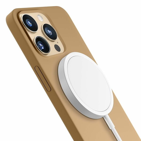 3MK Kotelo Kova silikoni MagCase tumman kullanvärinen iPhone 15 Pro:lle