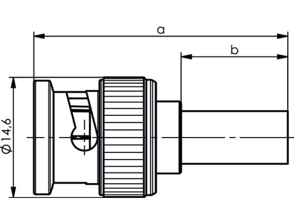 Telegärtner J01000A0042, BNC, Kromi, Uros, Suora, 50 O, 1,46 cm