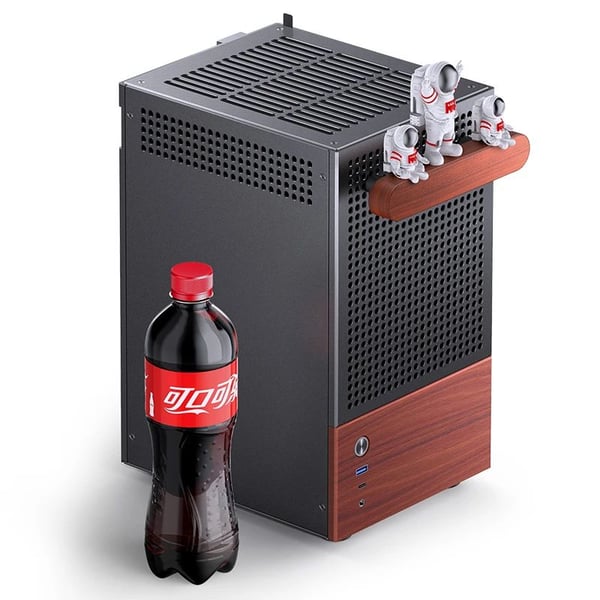 Jonsbo T6, Midi Tower, PC, musta, Puu, ITX, Terästä, Lasi, Alumiini, Pelaaminen