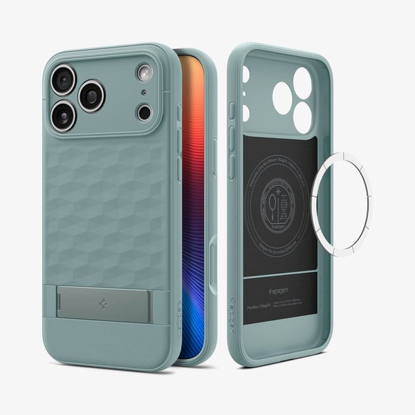 Spigen Parallax S (MagFit), Mobilskal, Apple, iPhone 17 Pro Max, 17,5 cm (6.9"), Grön