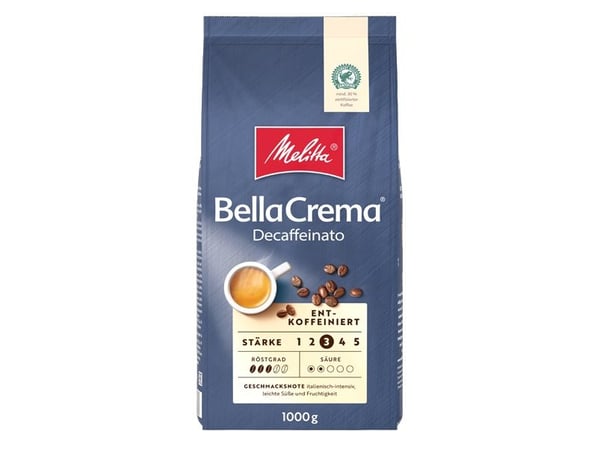 Melitta BellaCrema Decaffeinato Koffeinfri kaffebønner - 1000 g.