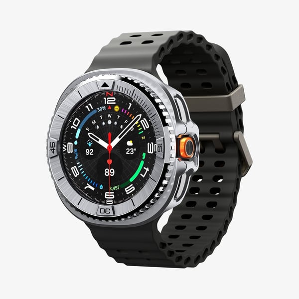 Spigen Bezel Tune Pro, Fodral, Smartwatch, Silver, Samsung, Galaxy Watch 8 Classic (46mm), Polykarbonat, Rostfritt stål