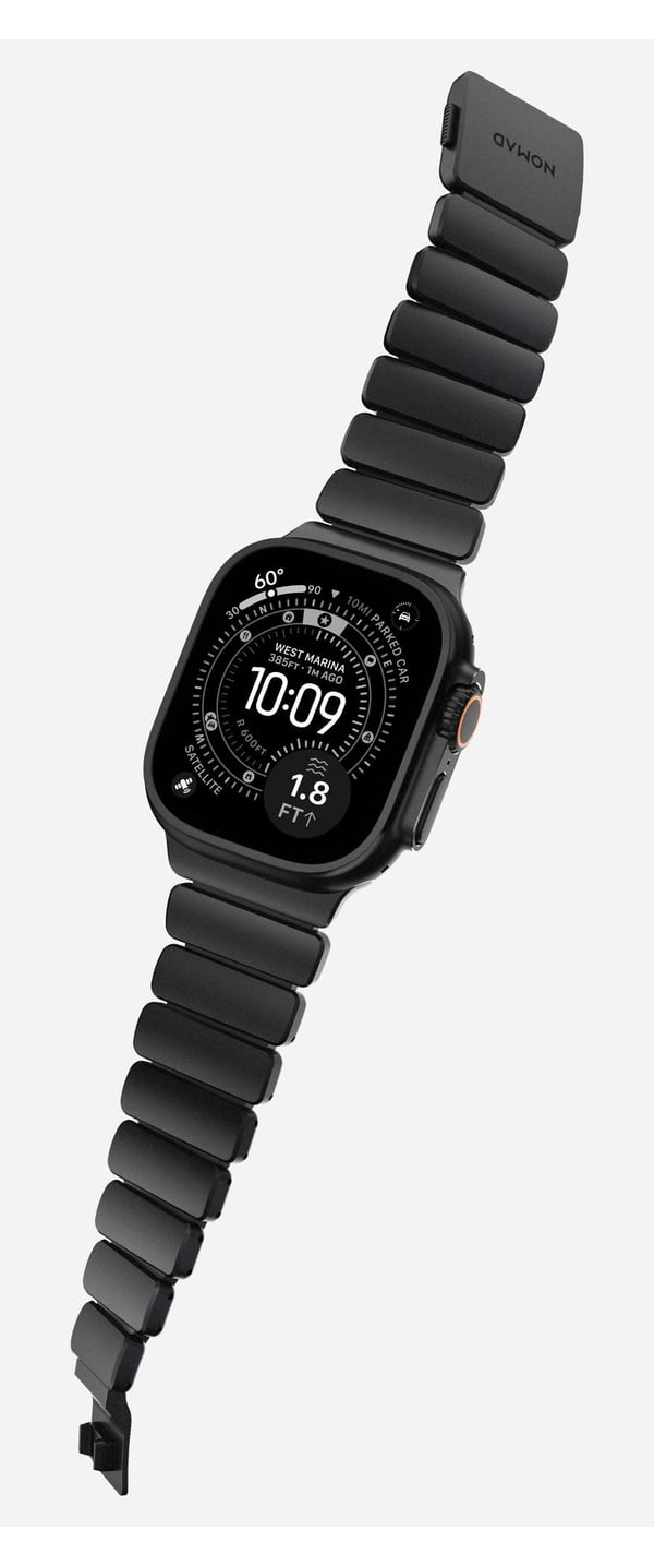 Nomad Stratos Band, Band, Smartklokke, Svart, Apple, Ultra 1-11 and SE, Titan
