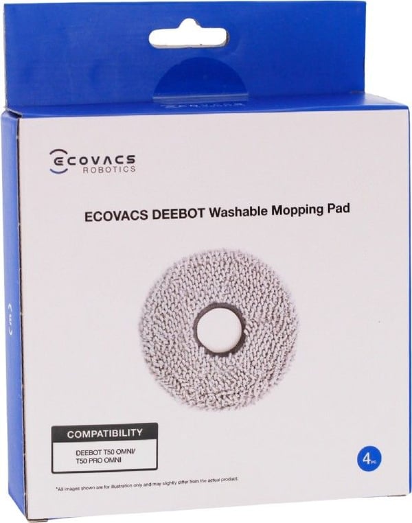 ECOVACS Runde Gulvmoppputer for T30C / T50 OMNI-serien - 4-pakning