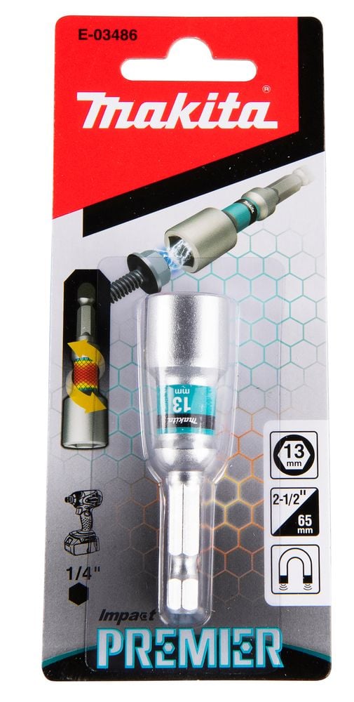 Makita Impact Premier - Socket wrench - 13 mm - 1/4" - heksagonal - lengde: 65 mm - for Makita DTD172RTJ