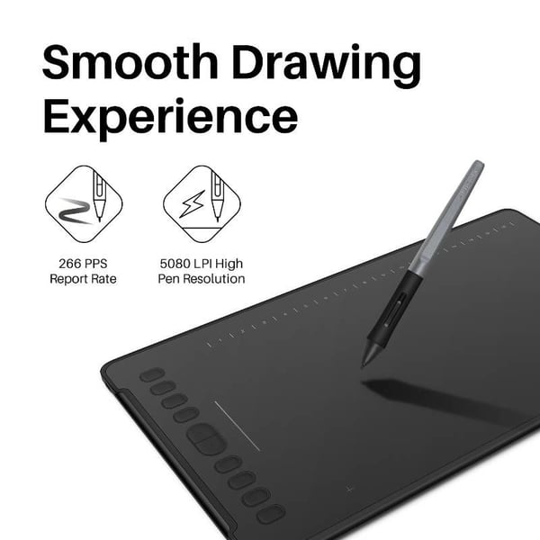 HUION H1161 tegneplade 5080 lpi 279,4 x 174,6 mm USB Sort
