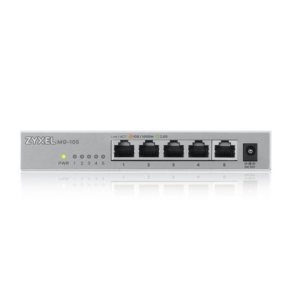 Zyxel XMG-100 Series XMG-105 - Switch - ustyrt - 5 x 100/1000/2.5G + 1 x Gigabit SFP / 10 Gigabit SFP+ - stasjonær, veggmonterbar