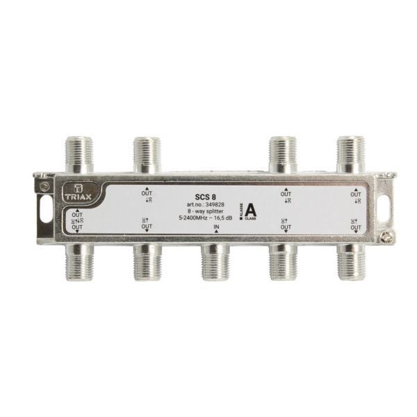 Triax SCS 8, Kaapelin jakaja, 75 O, 5 - 2400 MHz, Harmaa, Naaras, F-Type