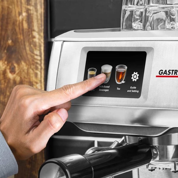 Gastroback Design Espresso Barista Touch, Espressomaskin, 2 l, Kaffe bønner, Kaffe pute, Malt kaffe, Innebygd kaffekvern, 1600 W, Rustfritt stål