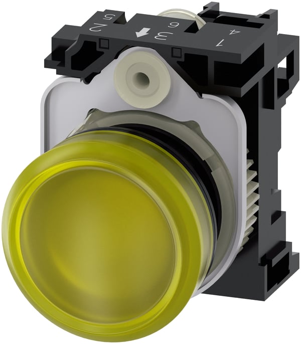 Siemens 3SU1102-6AA30-1AA0, Keltainen, IP67, IP69K, 42 g, 100 mm, 50 mm, 30 mm