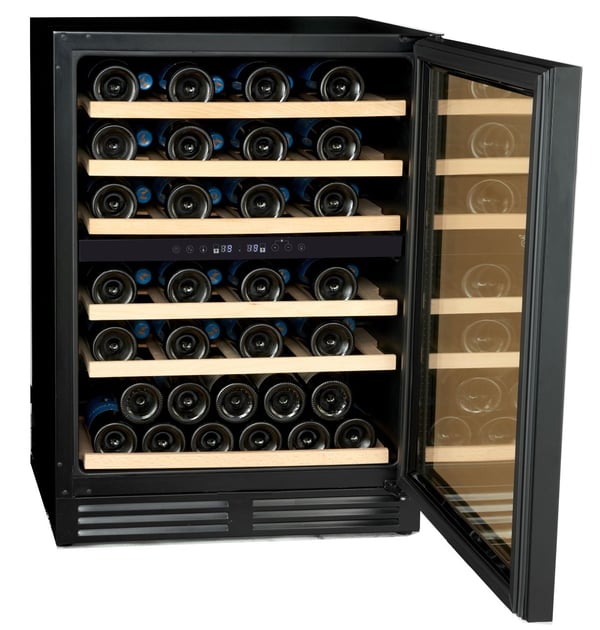 Guzzanti GZ 51BD, Vin kjøleskap, Frittstående, 46 flasker, G, Innebygd lys, Svart
