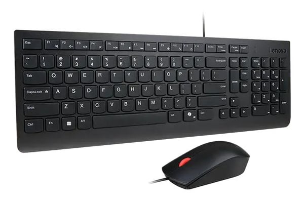 Lenovo Essential Wired Combo - Tastatur- og mussett - USB - QWERTY - Dansk - svart