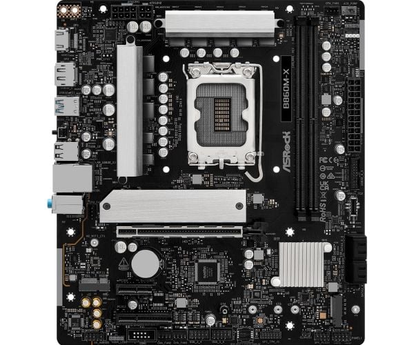 ASRock B860M-X - Hovedkort - micro ATX - LGA1851-sokkel - B860 Chipset - USB-C 3.2 Gen 2x2, USB-C 3.2 Gen 1, USB 3.2 Gen 1 - 2.5 Gigabit LAN - innb...