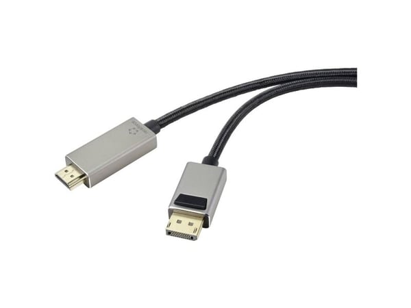 Renkforce RF-4995156, 2 m, DisplayPort, HDMI-A, Hankjønn, Hankjønn, Rett