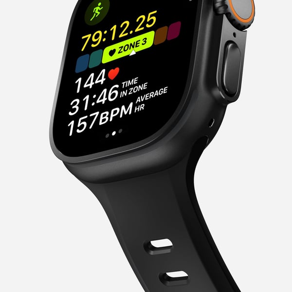 Nomad Tempo Band -ranneke Apple Watch Ultra 49 mm:lle, kumi, musta