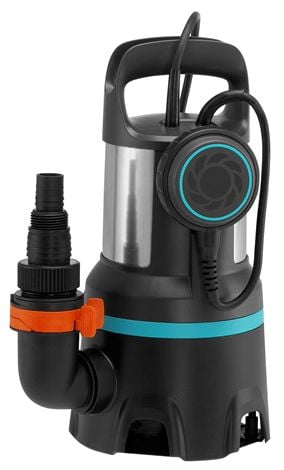 Gardena 16000, 450 W, 0,7 bar, 16000 l/h, IPX8, Musta, Ruostumaton teräs