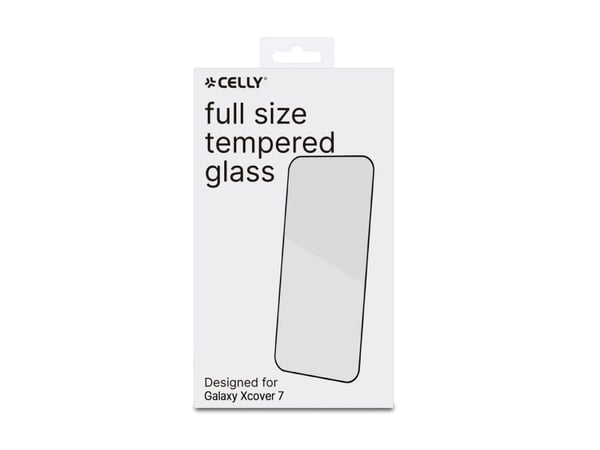 Celly FULLGLASS1070BK, Samsung, Galaxy Xcover7, Naarmuuntumisenkestävä, musta, Läpinäkyvä, 1 kpl
