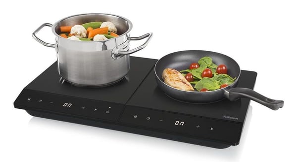 Tristar IK-6162 dobbel induksjonsplate 3500 W 19/16 cm LCD med berøring, svart