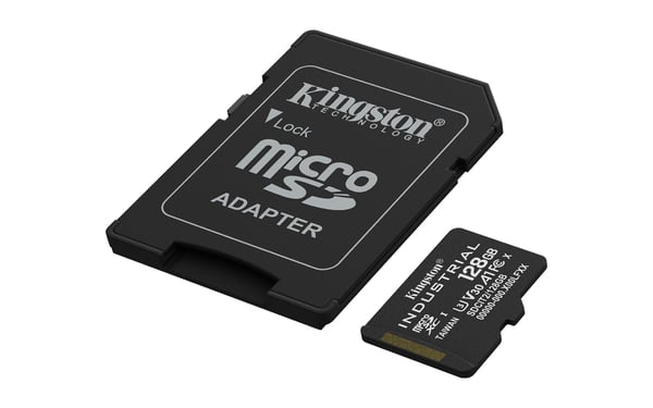Kingston Industrial - Flashminnekort (SD-adapter inkludert) - 128 GB - A1 / Video Class V30 / UHS-I U3 / Class10 - microSDXC UHS-I