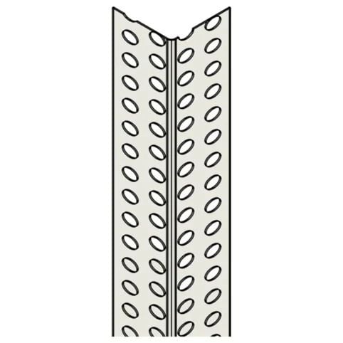 Hjørneskinner PVC. Spartelnæse 250cm - 100 stk