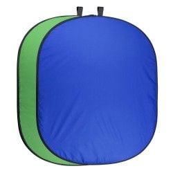 Walimex Pro - Baggrund - bomuldsstof - 1,5 m x 2,1 m - chroma-key - kromblå, kromagreen