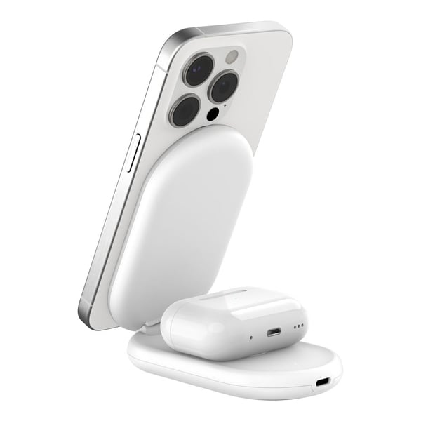 Belkin WIZ028VFWH langaton 2-in-1-laturi 15 W iPhone 12/13/14/15/16 valkoinen