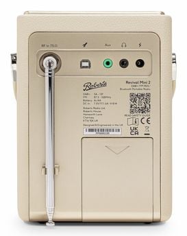 Roberts Radio Revival Mini 2, Bärbar, Analog och digital, DAB, DAB+, FM, LCD, 3,5 mm, Gräddfärgad