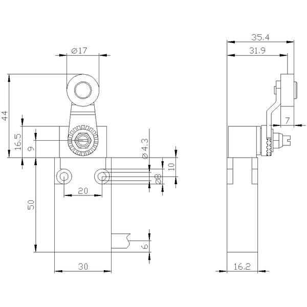 Siemens 3SE54130CN201EA5 3SE5413-0CN20-1EA5 Pysäytyskytkin 240 V 6 A IP67 1 kpl 1 kpl