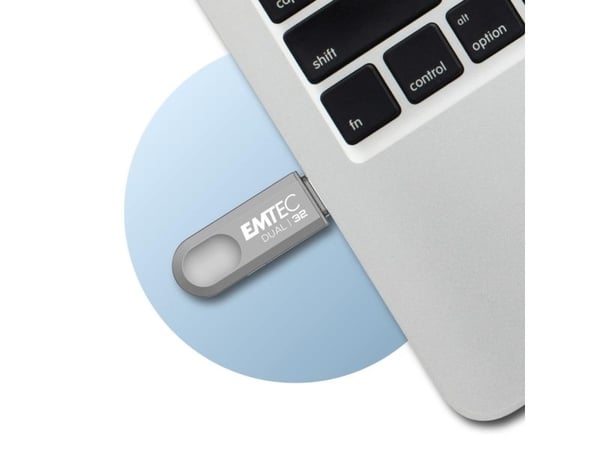 EMTEC Dual D280 - USB-flashstasjon - 32 GB - USB 3.2 Gen 1 / USB-C