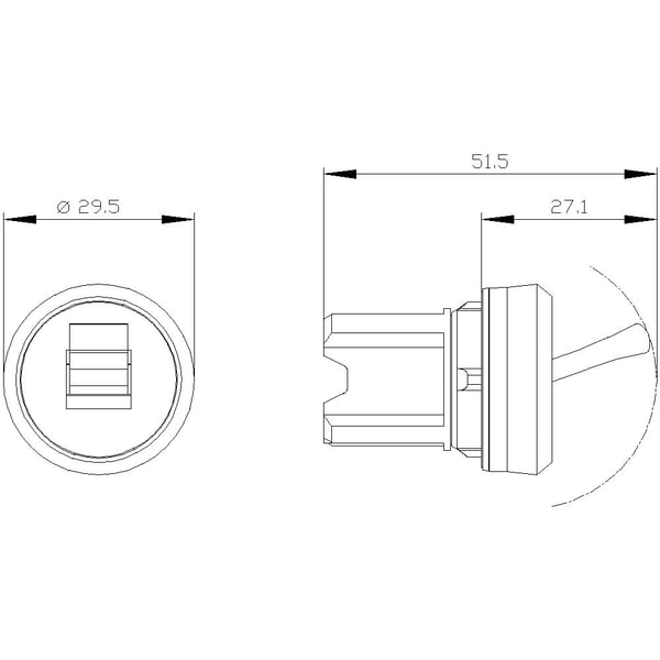 Siemens 3SU10503EA100AA0 3SU1050-3EA10-0AA0 Keinukytkin IP66, IP67, IP69/IP69K Napsautus 1 kpl
