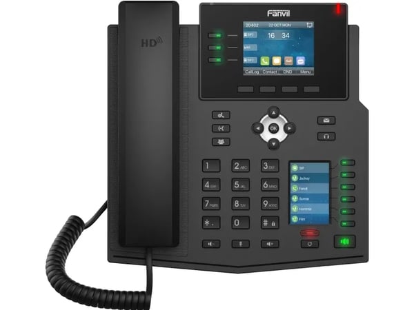 Fanvil X4U, IP-telefon, Sort, Kablet håndsett, 12 linjer, LCD, 7,11 cm (2.8")